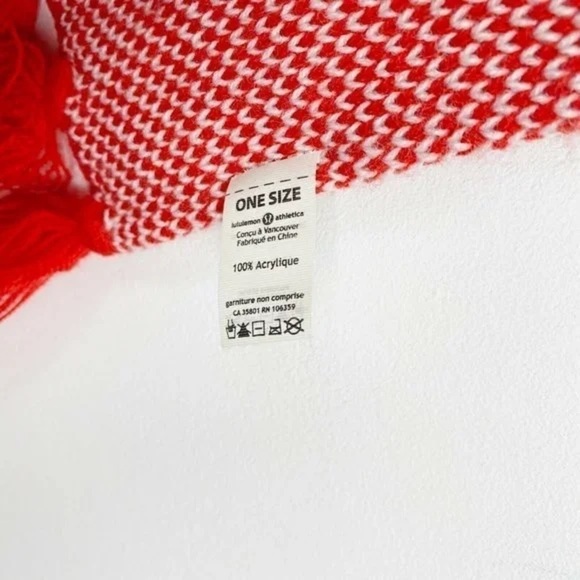 Lululemon Red White Olympic Cheer Gear Scarf Spell Out Knit - Picture 4 of 6